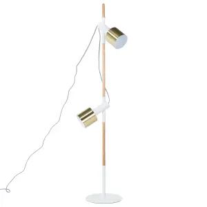 2 Light Floor Lamp White OWENS