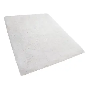 Shaggy Area Rug 140 x 200 cm White CIDE