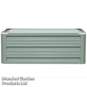 Garden Metal Raised Vegetable Planter Sage Green Outdoor Flower Trough Herb Grow Bed Box (Small 60x60cm x2)