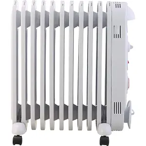 Mylek Oil Filled Radiator Electric Heater, Portable, Thermostat and 24hr Timer by Mylek 2500w