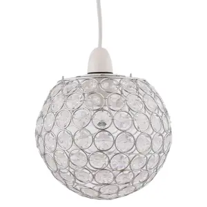 First Choice Lighting Clear Jewelled Globe Light Shade