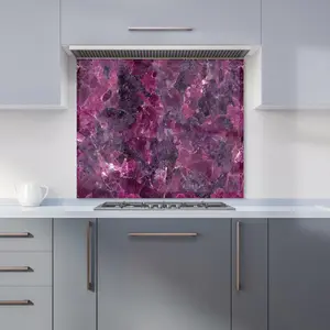 Cherry Quartz Effect Premium Glass Kitchen Splashback W600mm x H750mm