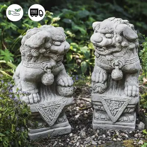 Pair of Medium Chinese Foo Dogs statues