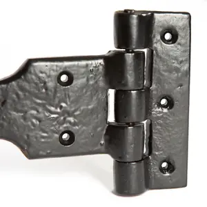 Hammer & Tongs Fleur De Lis T-Hinge - W310mm - Black - Pack of 2