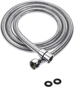 Chrome Shower Bath Hose Flexible Stainless Steel Replacement Pipe 1.5 Meter (1.5 Meter)