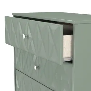 San Jose Ready assembled Green 4 Drawer Chest (H)1063mm (W)766mm (D)395mm