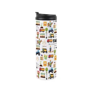 Farmer Travel Mug - Novelty Trades Gift Stainless Steel Vacuum-Sealed Double-Walled Hot/Cold Drinks Travel Flask