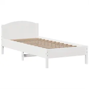 Berkfield Bookcase Bed without Mattress White 75x190 cm Small Single Solid Wood Pine