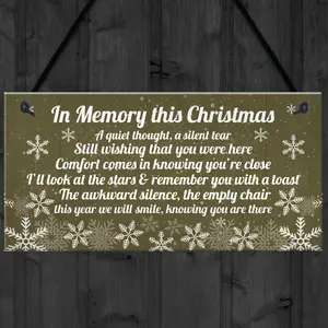 Red Ocean Memorial Christmas Plaque In Memory Of Mum Dad Nan Grandad Hanging Christmas Tree Decoration Sign Gifts