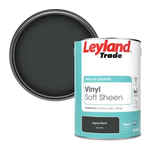 Leyland Trade Vinyl Soft Sheen Walls & Ceilings Emulsion Paint Signal Black (RAL 9004) - 5L