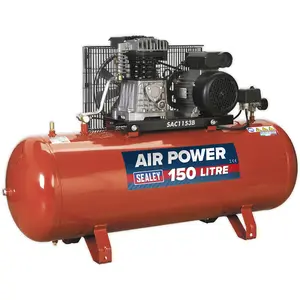 150 Litre Belt Drive Air Compressor - 3hp Motor - 1/2 Inch BSP Female Tap Outlet