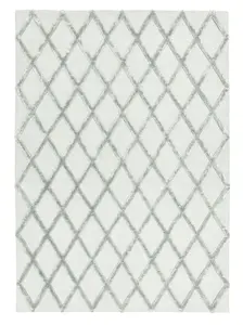 Silver Wool Handmade Luxurious Modern Rug Easy to clean Living Room and Bedroom-200cm X 290cm