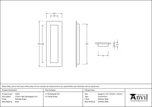 From The Anvil Polished Nickel 175mm Plain Rectangular Pull