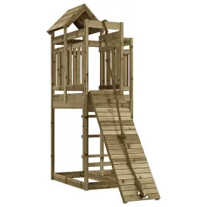 Berkfield Playhouse with Climbing Wall Impregnated Wood Pine