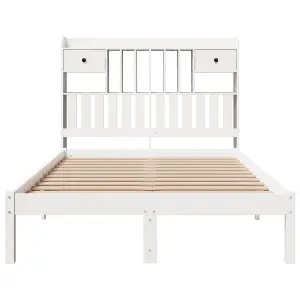 Berkfield Bookcase Bed without Mattress White 120x200 cm Solid Wood Pine