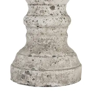 Hill Interiors Ceramic Column Candle Holder Stone (45cm x 16cm x 16cm)