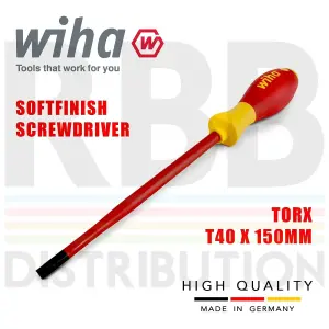 Wiha Screwdriver Torx SlimFix T40 Head 1000v VDE Electrician SoftFinish 36542