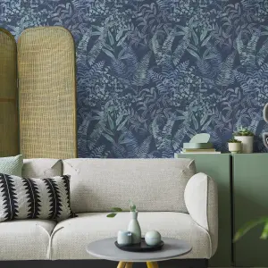 Superfresco Easy Blue Cyanotype Embossed Wallpaper