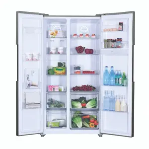 Hoover HHSBSO6174XWDK American style Freestanding Frost free Fridge freezer - Stainless steel silver effect