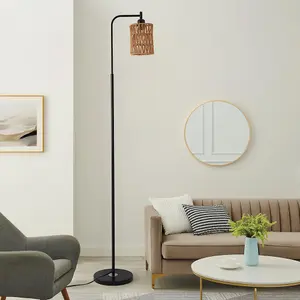 Cylindrical Shade Modern Metal Floor Lamp Standing Light 170cm H