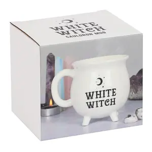 Ceramic White Witches Cauldron Halloween Mug (500 ml)