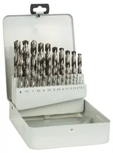 Bosch Professional 25-Piece Metal Drill Bit Set HSS-G, DIN 338, 1-13mm, 135A in Metal Cassette