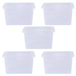 Wham Crystal 25L Medium Under Bed Plastic Storage Boxes With Lids - Pack of 5. Clear, Strong,  Made in UK Clear