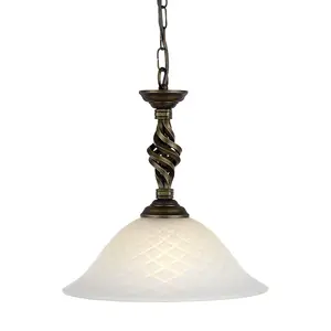 Elstead Pembroke 1 Light Pendant, Black, Gold, E27