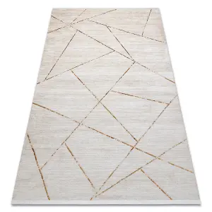 Modern carpet DUKE 51557 cream / gold - Geometric, structured, very so 240x330 cm