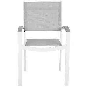 Set of 2 Garden Chairs PERETA Metal Grey