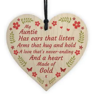 Mothers Day Birthday Gift For Auntie Wooden Heart Love Gift For Niece Nephew Keepsake