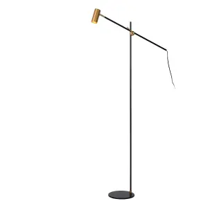 Lucide Philine Vintage Floor Reading Lamp - 1xGU10 - Black