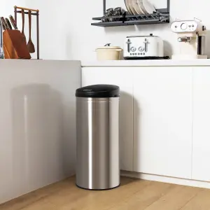 Costway 30L Automatic Trash Can Motion Sensor Garbage Bin with Stainless Steel Frame