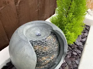 Pebble Urn Modern Mains Plugin Powered Water Feature