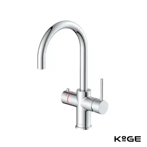 KOGE 98c Boiling Water Tap 3-in-1 Swan Spout Chrome with Tank and Filter