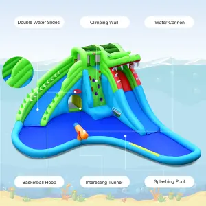 Costway 7-In-1 Inflatable Water Slide Jumping Bouncy Castle House with 780W Air Blower