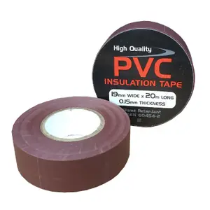 10 x Brown Electrical PVC Insulation Tape 19mm x 20 Metres, Flame Retardant