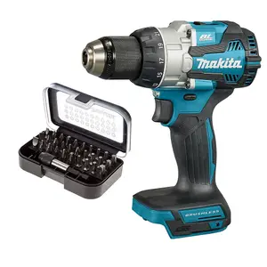 Makita DHP489Z 18v LXT Brushless Combi Hammer Drill Metal Chuck + 30PC Drill Set