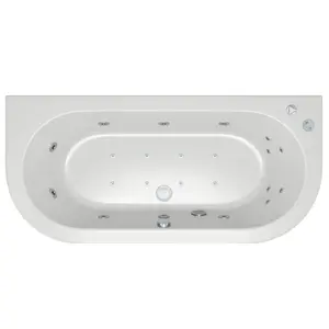 Cooke & Lewis Helena White Oval Curved Bath, panel & wellness system set (L)1700mm