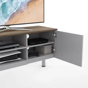 AVF Whitesands 1.9m TV Stand (Satin Grey & Wood)