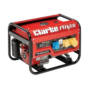 Clarke PG3800ADV EURO5 3kVA Open Frame Dual Voltage (230/110V) Petrol Generator