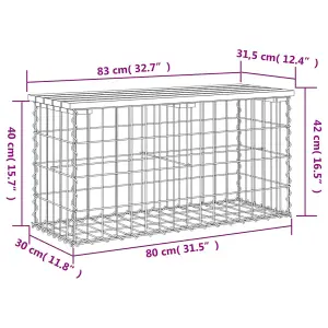 Berkfield Garden Bench Gabion Design 83x31.5x42 cm Impregnated Wood Pine