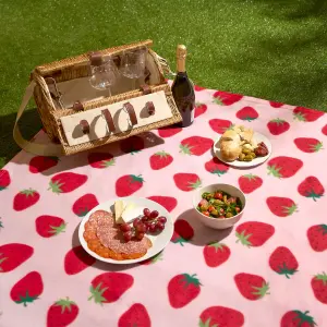 Strawberry Fleece Throw Over Bed Blanket Picnic Travel Warm Chair Sofa Bedspread