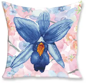 PILLOW S/GARDEN BLUE - Diamond Painting Kit: Pillow: Sparkle Garden: Blue - Diamond Dotz