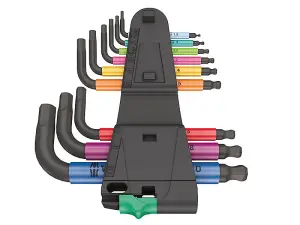 Wera 05133164001 950/9 Hex-Plus Multicolour L-Key Set, 9 Piece (1.5-10mm) WER133164