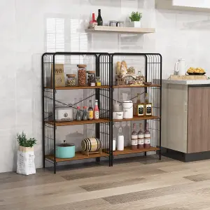 Costway 4-Tier Bookshelf Open-Back Storage Shelf Display Rack Metal Frame Shelving Unit