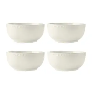 Mikasa Cranborne Stoneware Cereal Bowls, Set of 4, 15cm, Cream