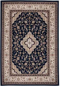 Dunelm Antalya Traditional Rug, Persian, Size: 120cm X 170cm (4ft X 5.5Ft), Blue, Antalya Navy