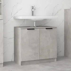 Berkfield Bathroom Cabinet Concrete Grey 64.5x33.5x59 cm Engineered Wood