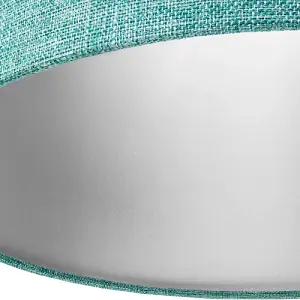 Contemporary and Sleek 12 Inch Teal Linen Fabric Drum Lamp Shade 60w Maximum